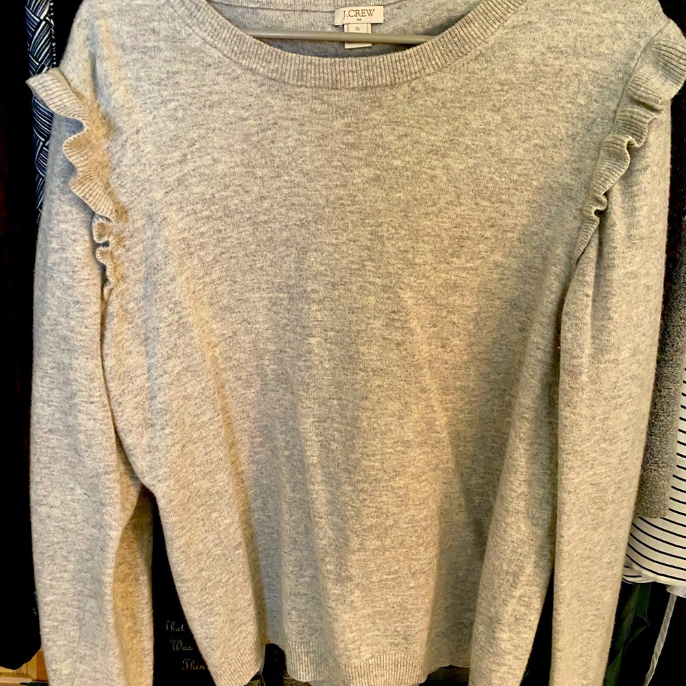 J crew ruffle detail sweater